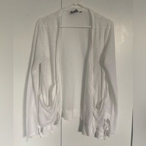 Anthropologie Vanessa Virginia white sheer open cardigan